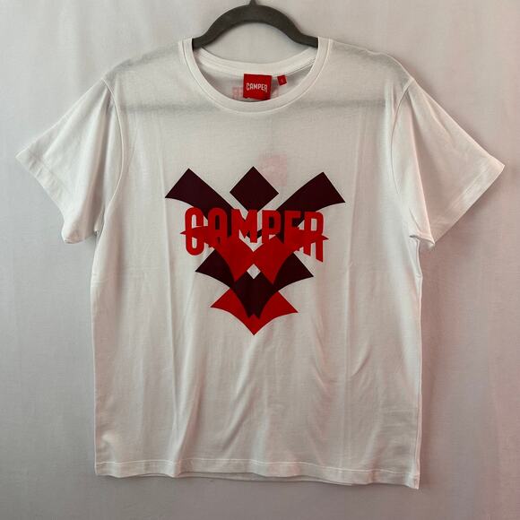 Camper Women's Logo Graphic Tee T-shirt Top Short Sleeve White NEW Small - Picture 1 of 3
